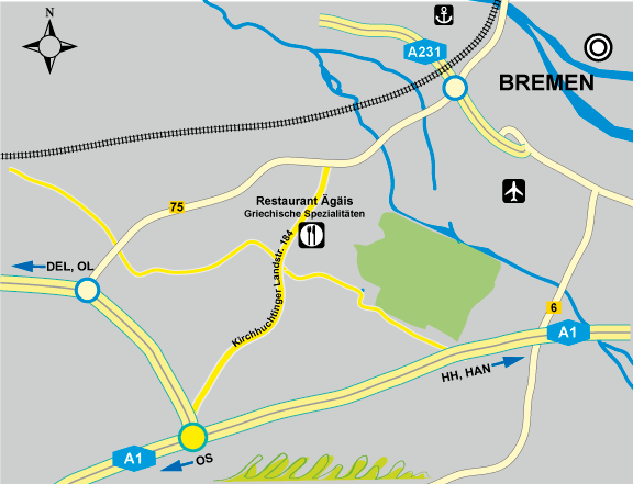 Strassenkarte Ägäis Bremen